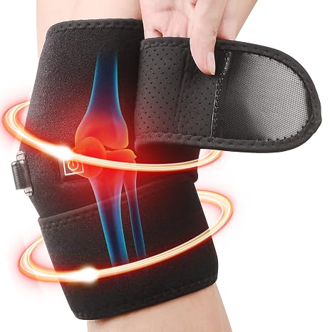 Heated Knee Brace Wrap Support, Knee Heating Pad with 3 Adjustable Temperature, Knee Warmer for The Elderly in Cold Weather, Heat Therapy for Knee Pain Relief, Knee Joint Pain, Arthritis(1PCS)