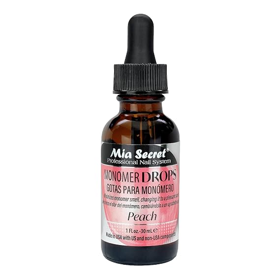 Mia Secret Monomer Drops - Peach Scent - 1oz - Odor Neutralizer - Liquid Acrylic