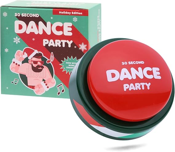 Dance Party Button - Holiday Edition - Funny Light & Sound Toy