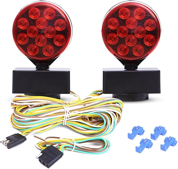 CZC AUTO 12V LED Magnetic Trailer Lights Tow Lights for Boat RV Truck