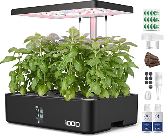 iDOO 12Pods Hydroponics Growing System Garden with LED Grow Light