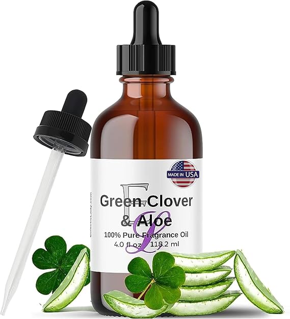 Green Clover & Aloe Fragrance Oil, 4 oz, for Diffuser, Aromatherapy