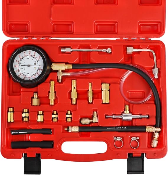 YSTOOL Fuel Pressure Tester Engine Injector Pump Test Gauge Kit 140PSI