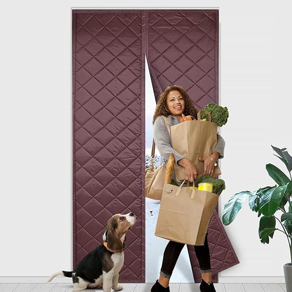 Magnetic Thermal Insulated Door Curtain,Insulation Screen Door with Hands Free Automatic Closing Durable Weatherproof Oxford Material, Cool in Summer,Warm in Winter(Fit Door Size 36 x 83 Inch)