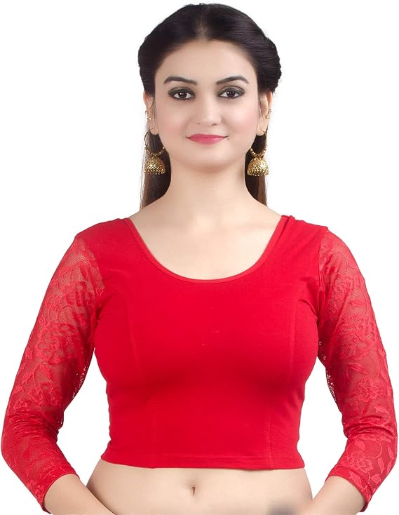Chandrakala Readymade Blouses for Women sarees,Stretchable (B101-P)