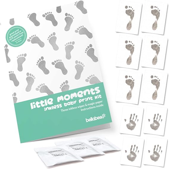 Little Moments Inkless Baby Hand & Footprint Kit - 3 Wipes, 10 Sheets