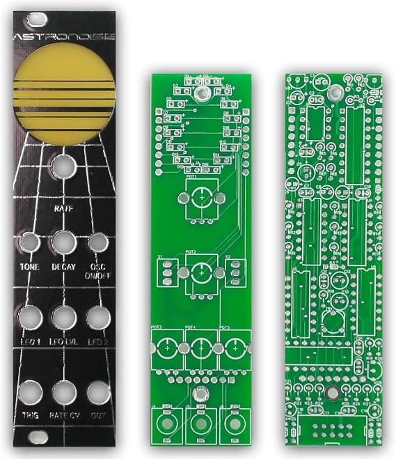 AstroNoise Eurorack PCBs and Panel - Lofi Chiptune Oscillator and Drum Module PCB Set