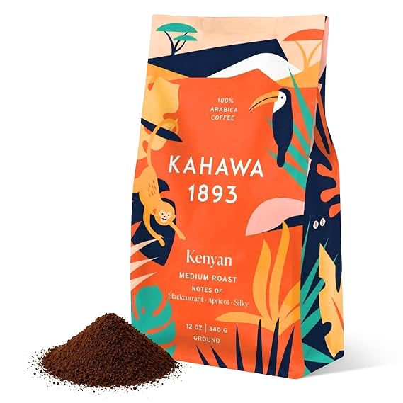 Kahawa 1893 Ground Coffee Medium Roast Kenyan Blend 12 Oz