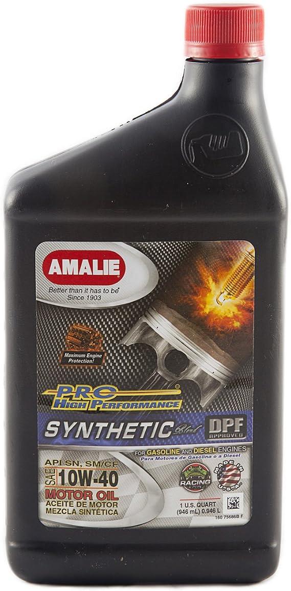 (75686-56) 10W-40 Pro High Performance Synthetic Blend Motor Oil - 1 Quart Bottle