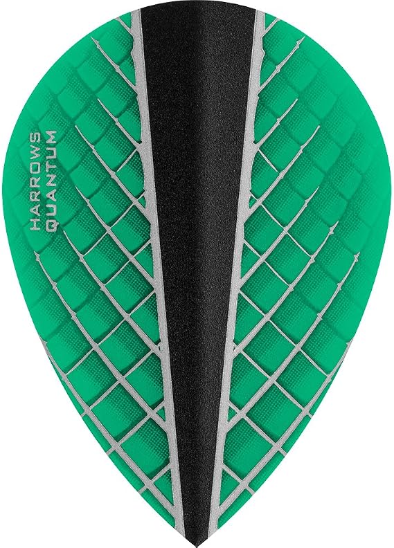 Harrows Quantum X Dart Flights - 100 Micron - Pear - 3D Effect - 1 Set (3) (Jade)