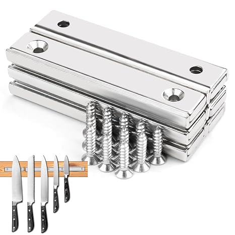 LOVIMAG Neodymium Strong Bar Magnets with Screws Holes 6Pack, 80lbs