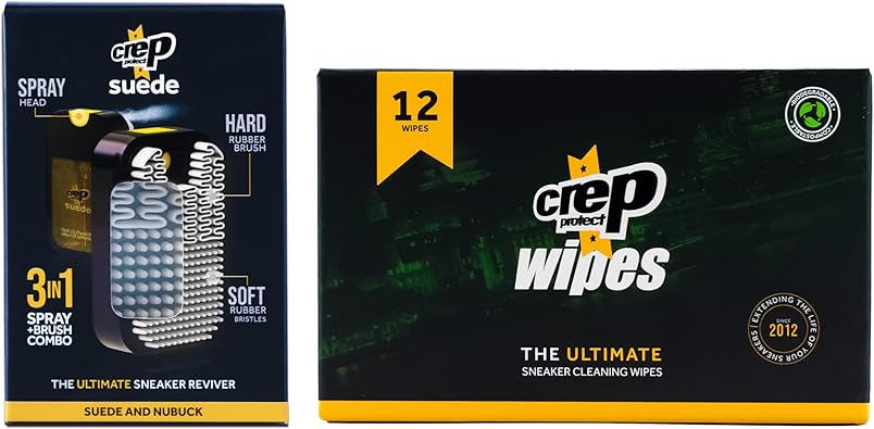 Crep Protect Suede Reviver & Biodegradable Sneaker Cleaning Wipes - Individually Wrapped Shoe Cleaning Wipes (Pack of 12)