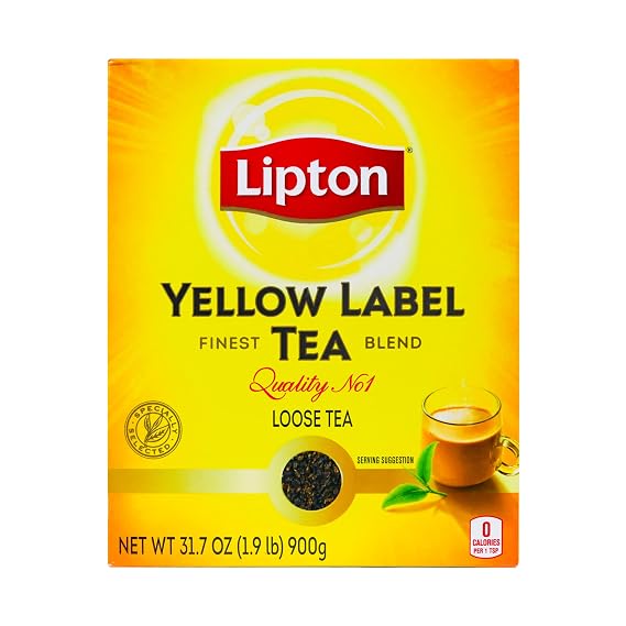 Lipton Yellow Label Finest Blend | Loose Tea | Premium Quality | Black Tea | Compatible for Strong Chai | 900 Grams (Pack of 1)