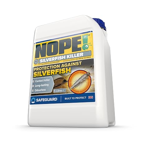 NOPE! Silverfish Killer - 5L - Spray Long-Lasting, Fast Acting, Odourless for Indoor and Outdoor use