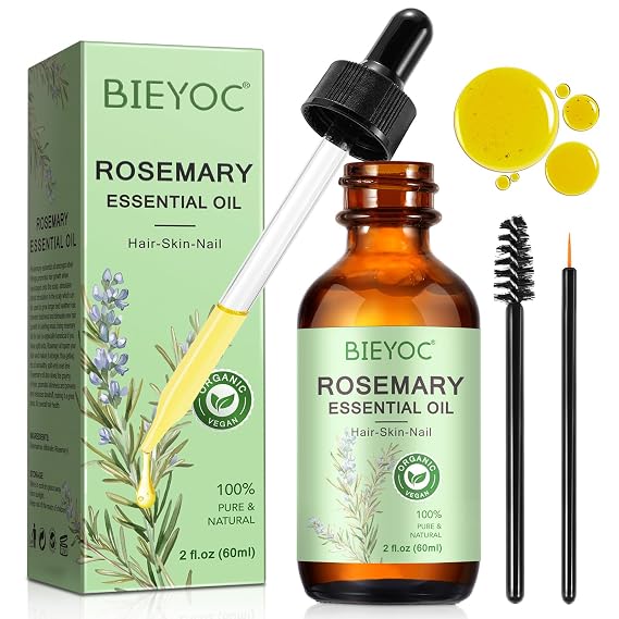 Rosemary Oil for Hair& Skin Care, Nourishes Scalp, Eyebrow and Eyelash Growth for Men and Women(60ml)