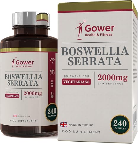 GH Frankincense Capsules 2000 mg Indian Frankincense 5:1 Extract 240 Vegetarian Boswellia Serrata Capsules for Joints Made in ISO Certified Companies Genetic Engineering and Gluten Free