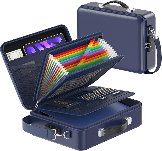 Fireproof Document Box, Durable Hard Case File Organizer Fire Safe Box
