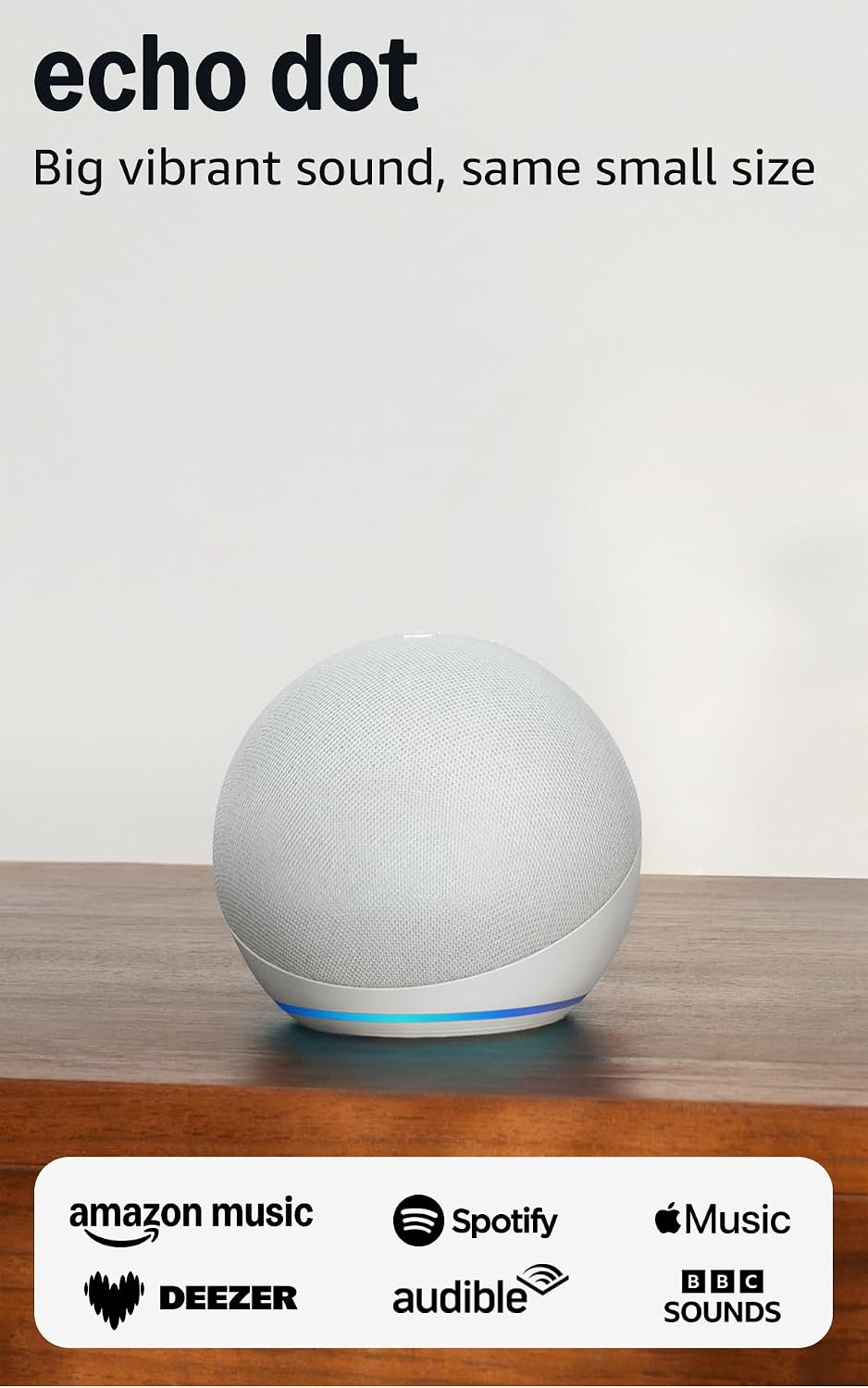 Echo Dot (Newest gen) | Bluetooth smart speaker with big vibrant sound and Wi-Fi | Glacier White, with Alexa+ Early Access
