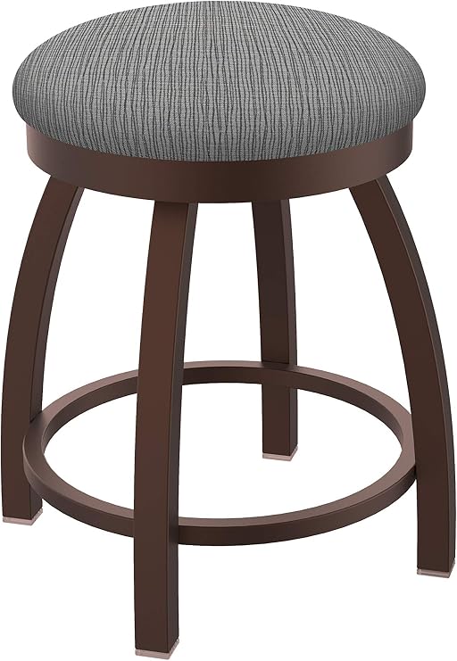 HBS 802 Misha 18" Swivel Vanity Stool with Bronze Finish and Graph Alpine Seat