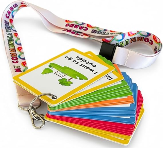 Communication Cards for Non Verbal Children and Adults, Autism Special Needs Visual Aid Communication Speech Delay Flash Cards