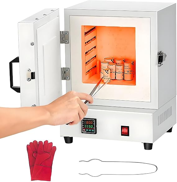 Electric Kiln Furnace, 2000W Compact Tabletop Melting Oven, 1150℃ Max Temperature for Jewelry Making, Metal Casting, Pottery Glazing & DIY Projects