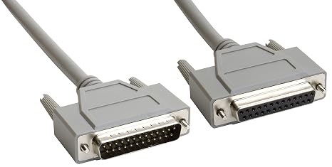 Amphenol CS-DSDMDB25MF-015 25-Pin DB25 Deluxe D-Sub Cable, Shielded, Male/Female, 15', Gray