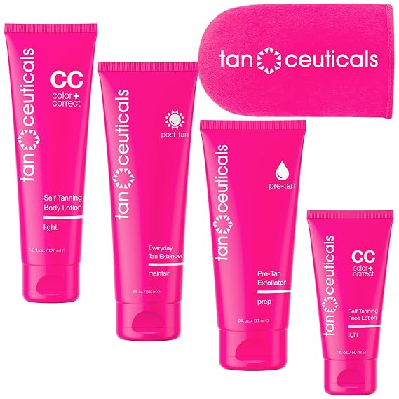 Tanceuticals Complete Self Tanning Lotion Kit, Light Shade