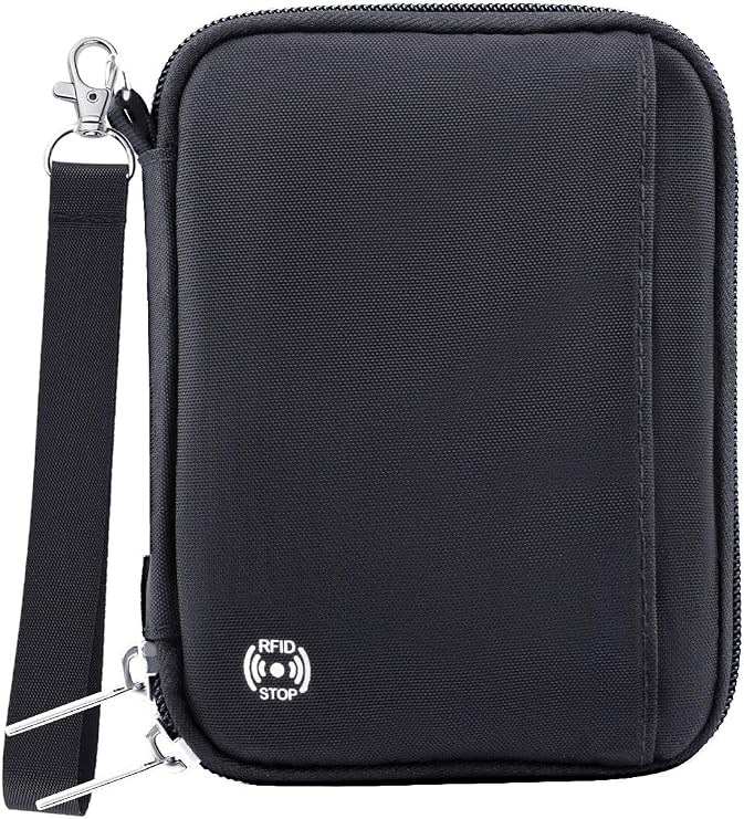 WALNEW Passport Holder for Travel, RFID Blocking Travel Walle Essentials | Travel Document Holder, Passports Wallet Pouch with Card Slots Zipper Pocket for Women Men