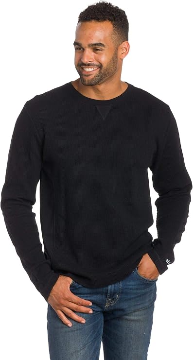 Ably Luxor Men's Thermal Pullover Crew Neck Shirt | Repels Liquids, Stains, and Odors