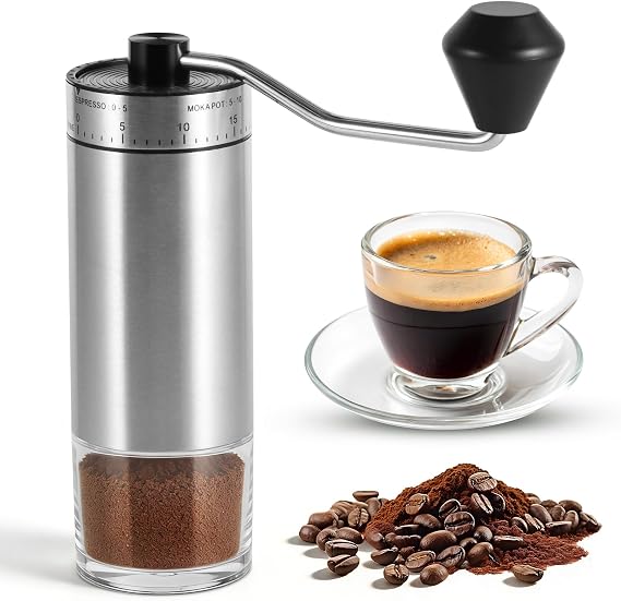 Manual Coffee Bean Grinder Hand Coffee Bean Mill with 40 Adjustable Setting