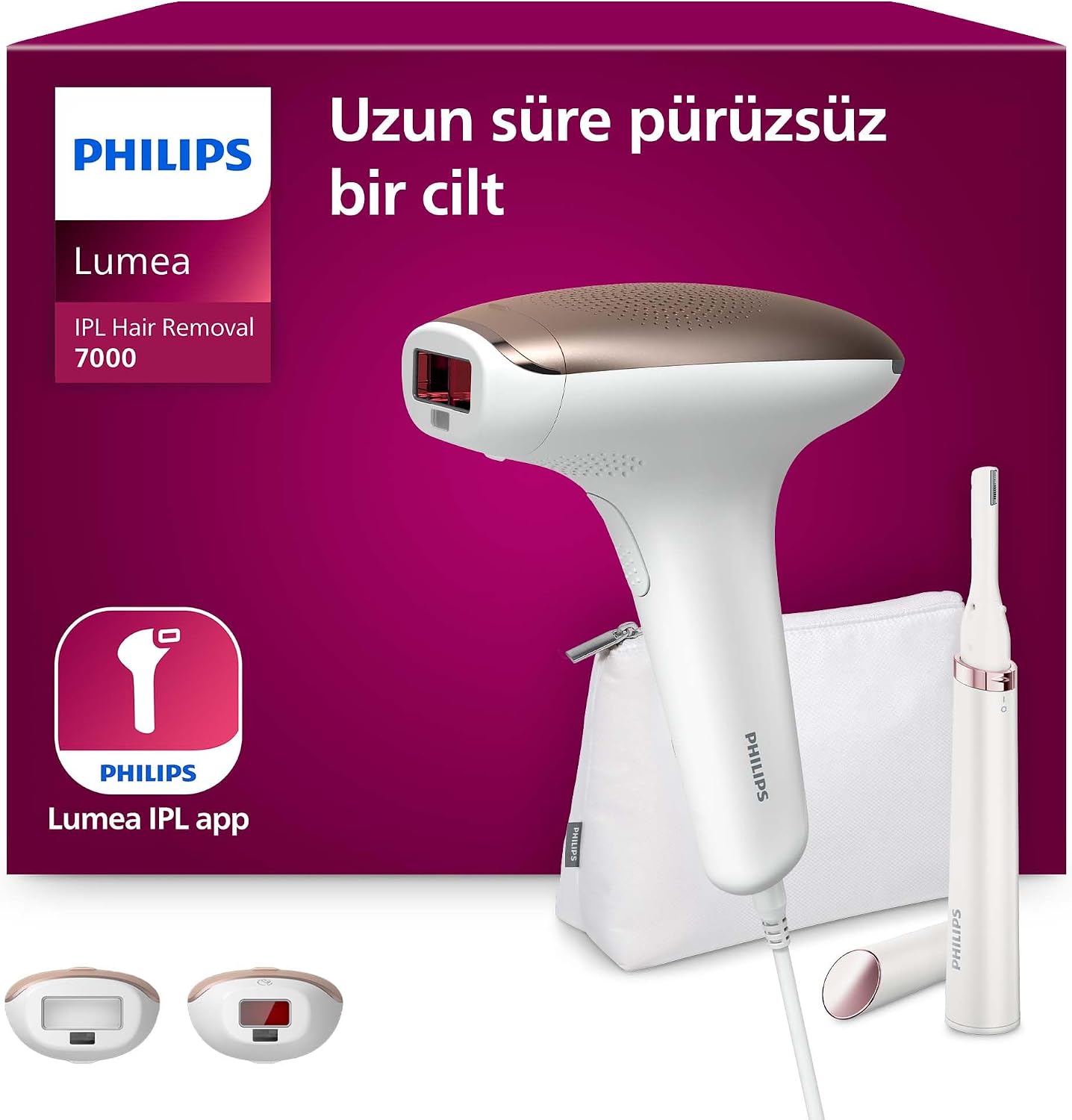 Philips BRI92100 IPL Laser Hair Removal Device, Body and Face Head, White