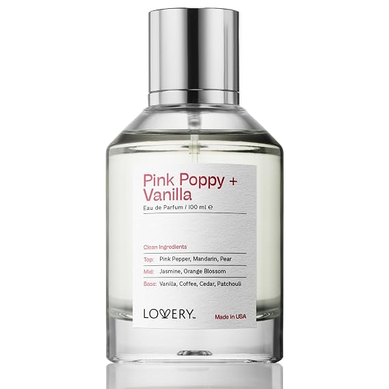 Pink Poppy & Vanilla Perfume for Women, Inspired by Y S.L B.lack O.Pium 100ml Clean Fragrance Perfumes for Womens, Long Lasting Vegan, Natural Ingredients, Vanilla, Coffee, Patchouli, Made in USA