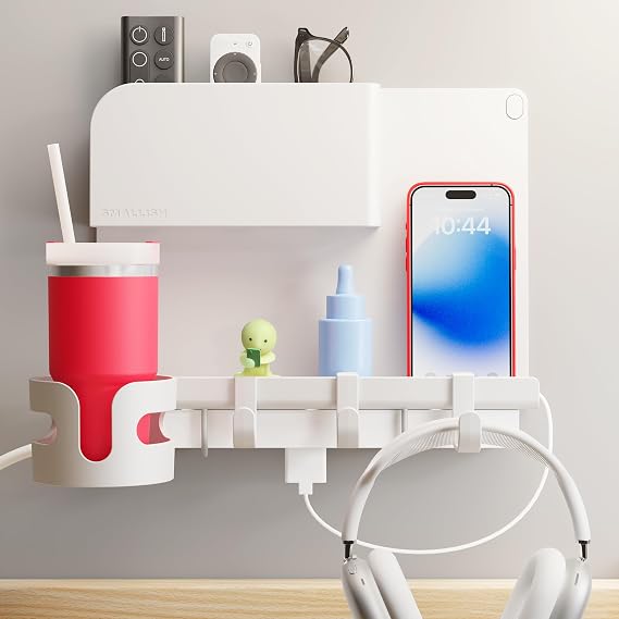 WallShelfie Bedside Wall Organizer & Dorm Decor for Dorm Room - 2.0, White