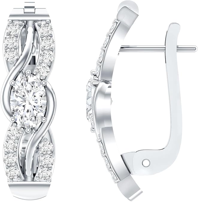 Certified 0.8 Carat Lab Grown Diamond Infinity Earrings, Ef-Vs