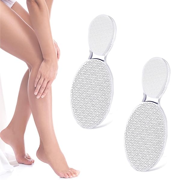 2Pcs Crystal Hair Remover Eraser Ergonomic Handle for Arms Legs Body | Gentle exfoliating hair removal tool, suitable for men and women to remove unwanted hair on chest, back and limbs