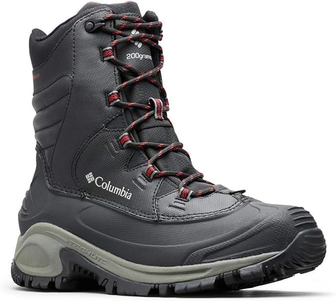 Columbia Men's Bugaboot II Snow Boot, Black/Bright Red, 10 Regular US