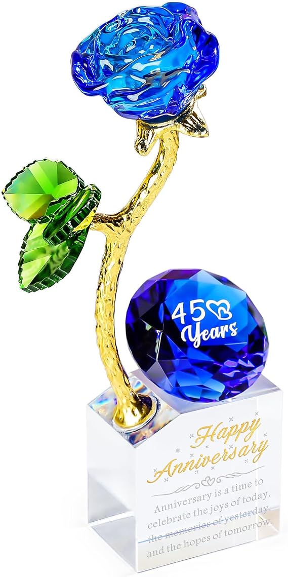 YWHL 45th Wedding Anniversary Rose Gifts for Parents, Sapphire Wedding Gift