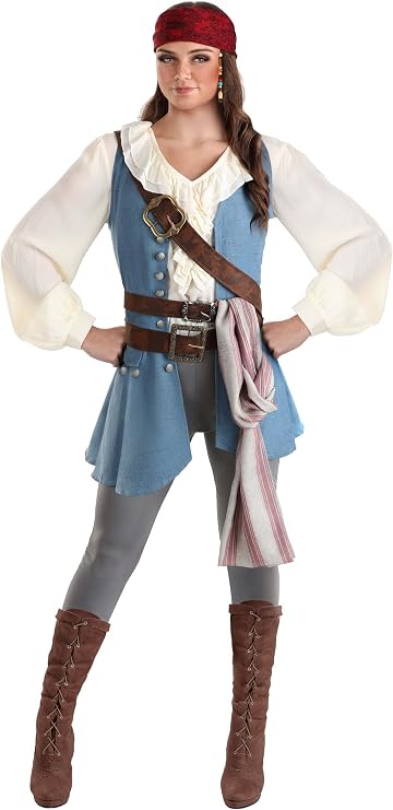 Disney Pirates of the Caribbean Jack Sparrow Women's Halloween Costume | Adult Swashbuckler Captain Outfit