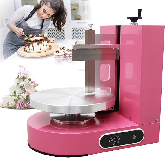 Cake Cream Spreader Machine, 4-12inch Electric Cake Decorating & Smoothing Machine, Alisador de Pasteles, Low Noise pastries Frosting Equipment, 110V/220V for Home Bakeries and Pastry Shops