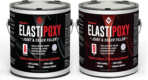 ElastiPoxy Joint & Crack Filler Kit (2-gal) High-Strength Repair Filler for Floor-to-Wall Joints, Expansion Joints, Saw Cuts, Cracks in Concrete Block Walls, Spalled Concrete