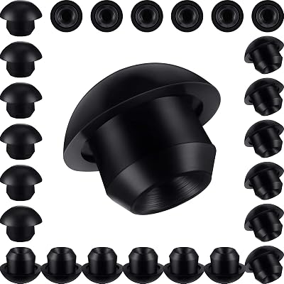 Zonon 25 Pcs Hydraulic Bottle Jack Oil Filler Plug Rubber 8mm Flat-Head Floor Rubber Filler Bung for Oil Reservoir Hole Horizontal Hydraulic Top Pressure Rod Black Accessories