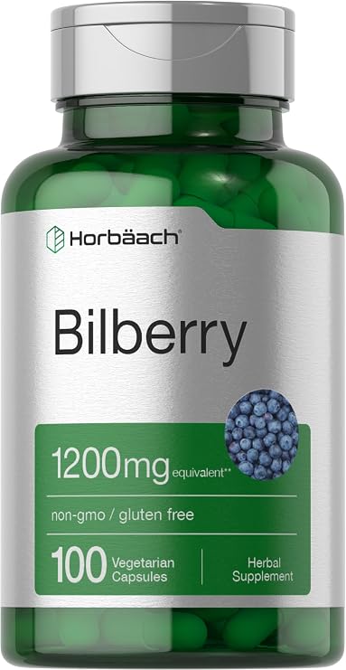 Horbaach Bilberry Fruit Extract | 100 Capsules | Vegetarian, Non-GMO, Gluten Free Supplement