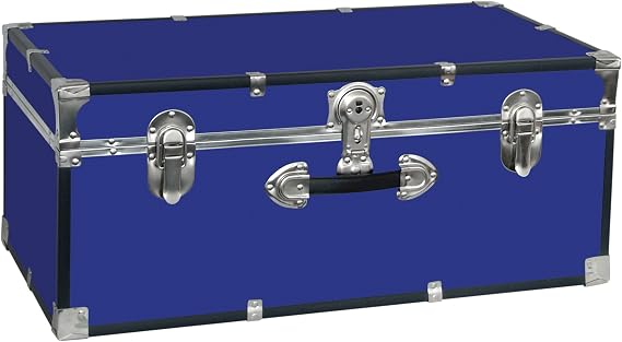 College Dorm and Camp Storage Footlocker Trunk, Blue, 30-Inch (SWD5120-40)