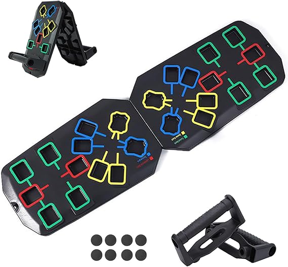 Push Up Board Foldable Portable Fitness Training System Multi Functional Home Gym Equipment for Effectively Exercise the Muscle of the Upper Body Shoulders,Chest,Back and Triceps