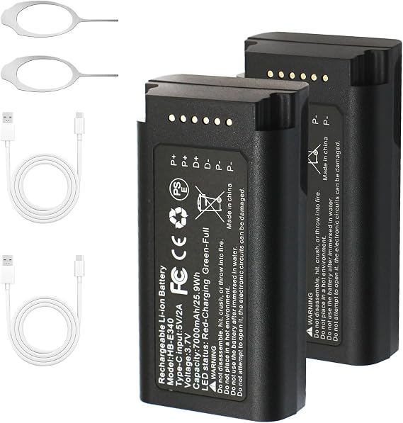 Battery Replacement for Eufy Security Video Doorbell E340 T8743 C31 T8214 | for Eufy T8223 T8743111 Camera Spare Battery Pack Upgraded 7000mAh 3.7V HB-E340 with Type-C Cable 2-Pack