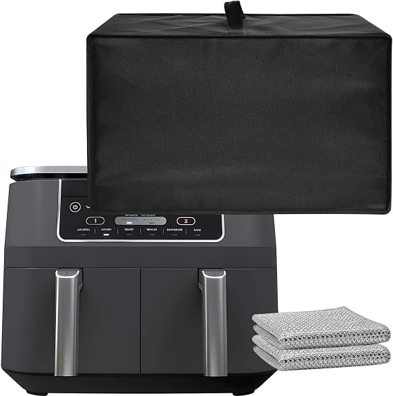 Heat-Resistant Waterproof Dust-proof Air Fryer Cover Compatible for Ninja DZ201 Foodi 8 Quart, Ninja DZ401 Foodi 10 Quart, DZ550 Foodi 10 Quart, COSORI Air Fryer 9 Qt (19.3IN x 15.7INx 11.8IN)