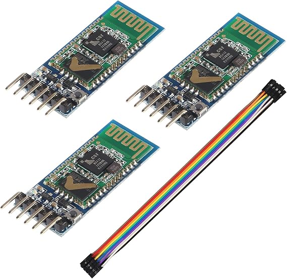 3Pcs HC-05 Wireless Bluetooth RF Transceiver Master Slave Integrated Bluetooth Module 6 Pin Wireless Serial Port Communication BT Module