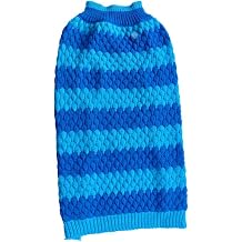 Animate Honeycombe Crew Neck Dog Jumper, Blue Stripe, 8-Inch