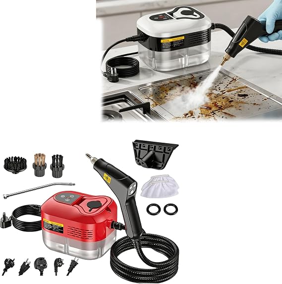 Saker Handheld Steam Cleaner, 1200ml Large Capacity, 6 Adjustable Steam Levels, Portable 221F High-Temp Steamer for Kitchen, Bathroom, Car Interior