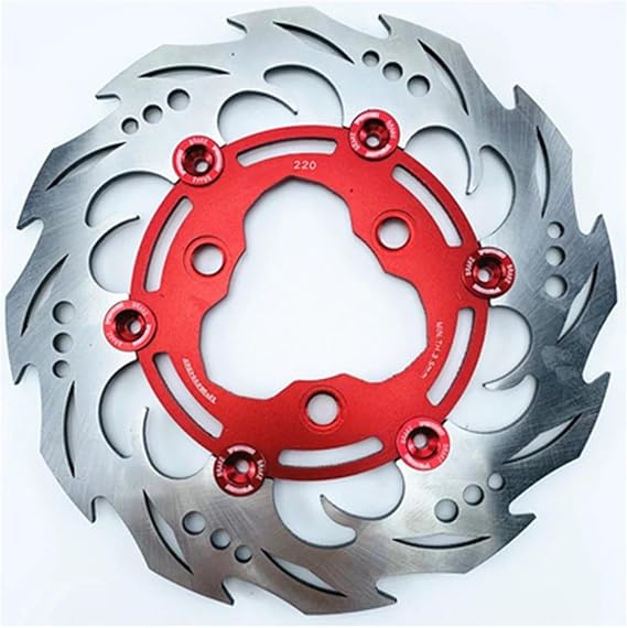 Brake Rotor Covers Universal Electric Motorcycle Floating Disc 220mm /260mm Brake Disc For Yamaha Aerox Nitro BWS Zuma RSZ JOG Force M3 N1s Replacement Brake Accessories(Color:220mm Red B)